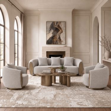 Glimpse Modern Striped Fabric Sofa