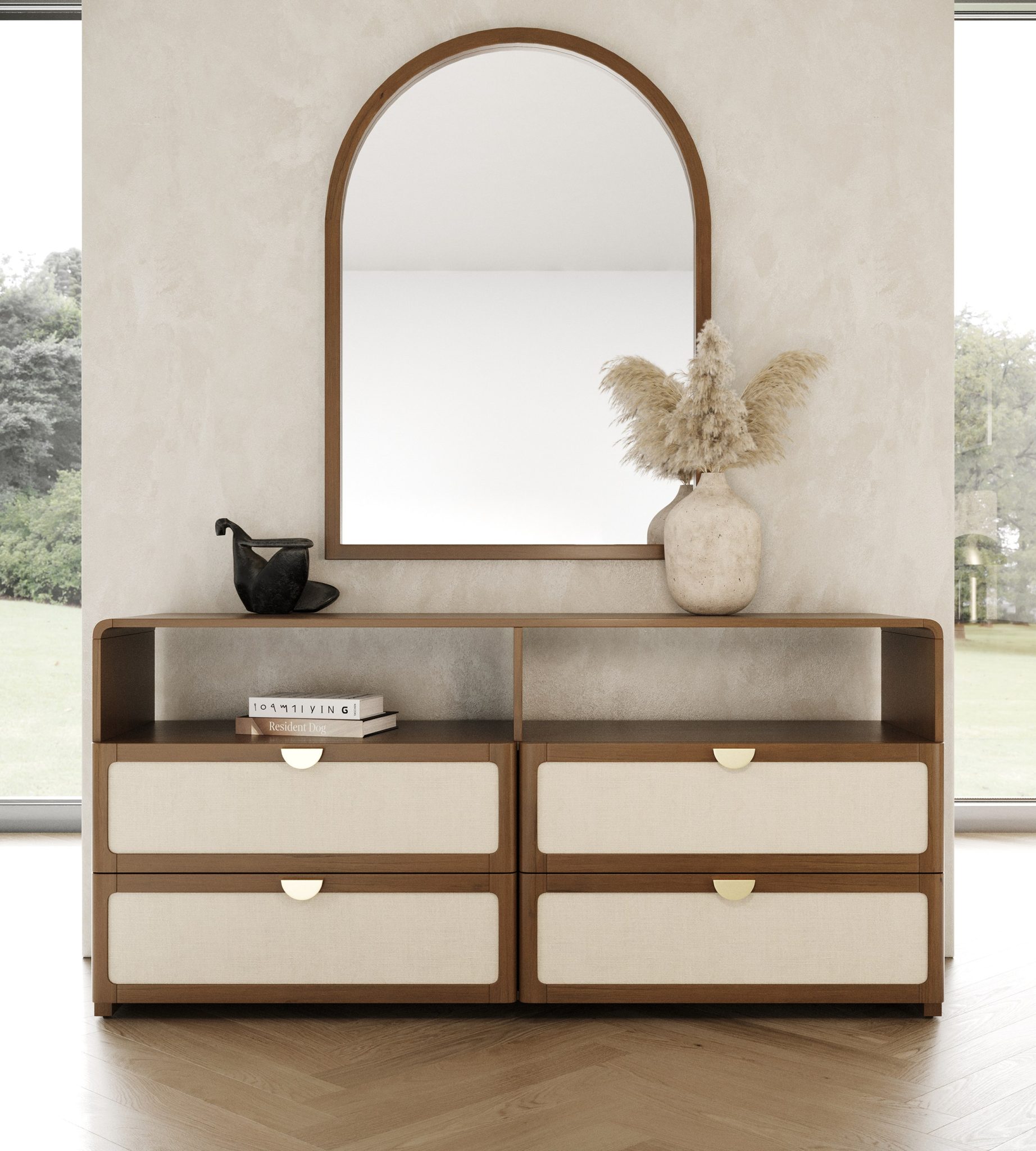 Harris Modern Burlap 4-Piece Bedroom Set - Eastern King - Image 3