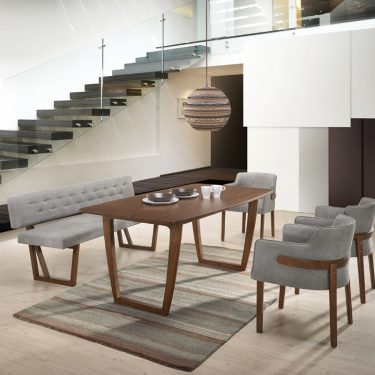 Jordan Walnut Dining Set with Bench Option