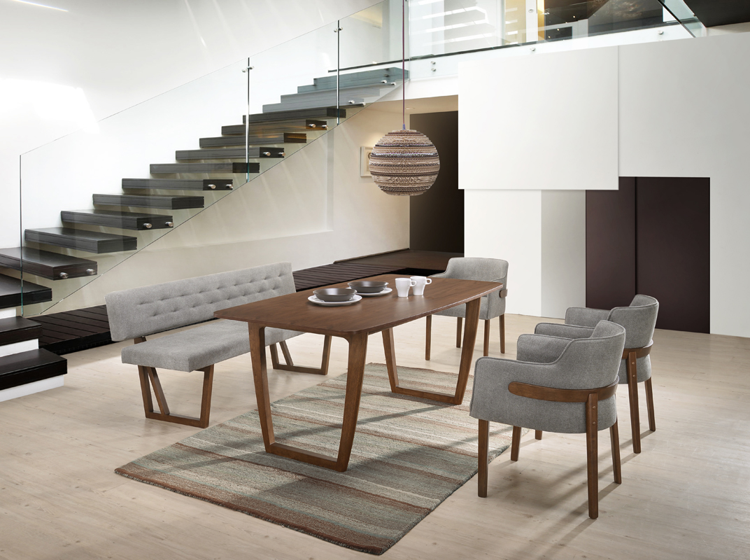 Jordan Walnut Dining Set with Bench Option