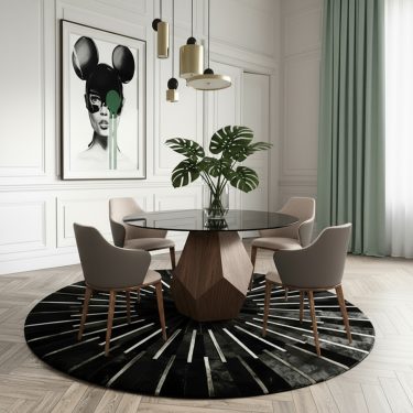 Rackham Round Smoked Glass 5-Piece Dining Set