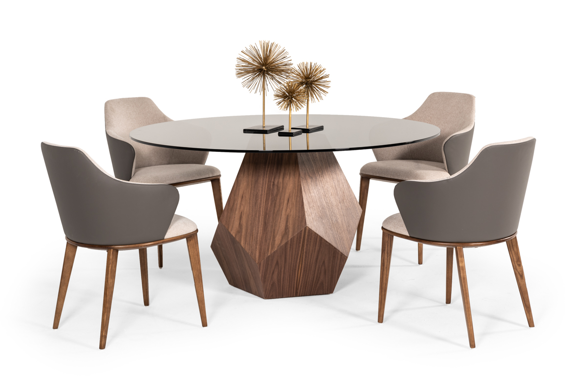 Rackham Round Smoked Glass 5-Piece Dining Set - Image 2