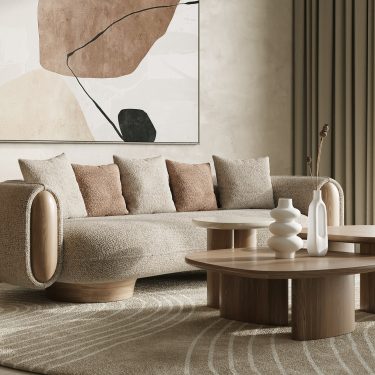 Raywood Modern Multicolor Boucle Sofa
