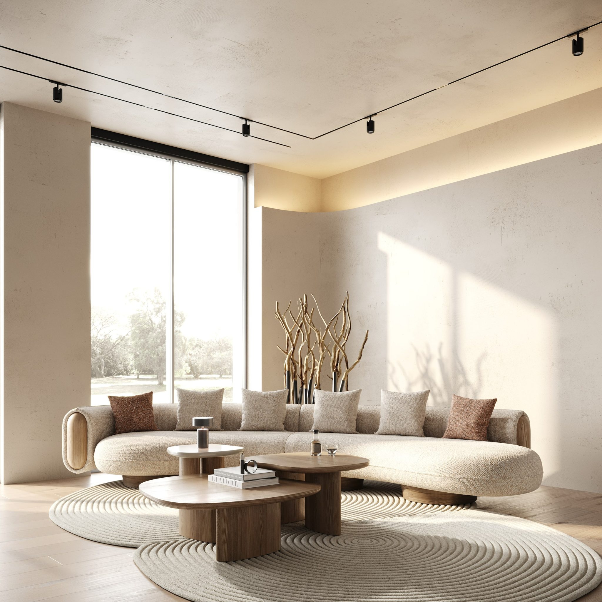 Raywood Modern Brown Boucle Sectional Sofa - Image 2