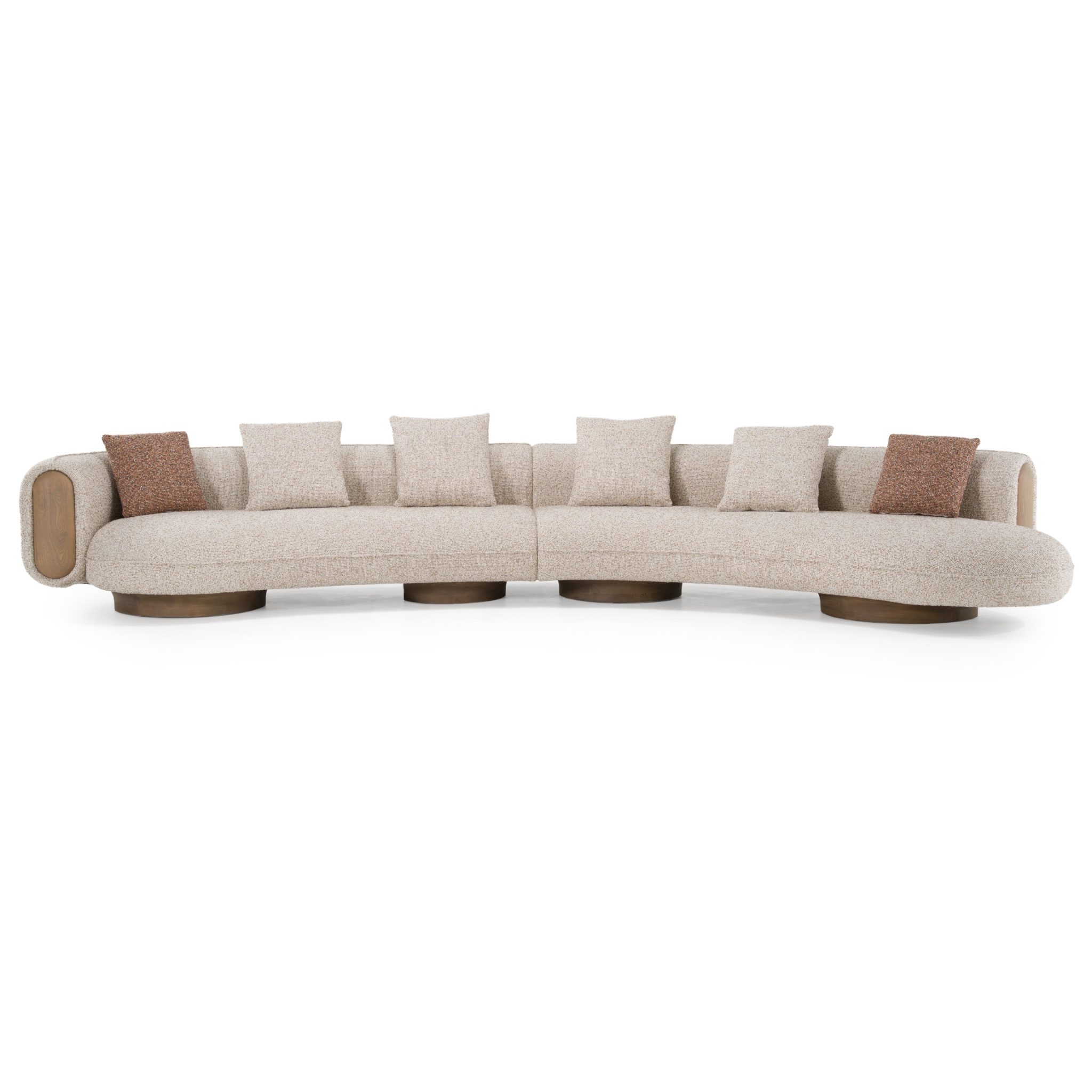 Raywood Modern Brown Boucle Sectional Sofa - Image 3