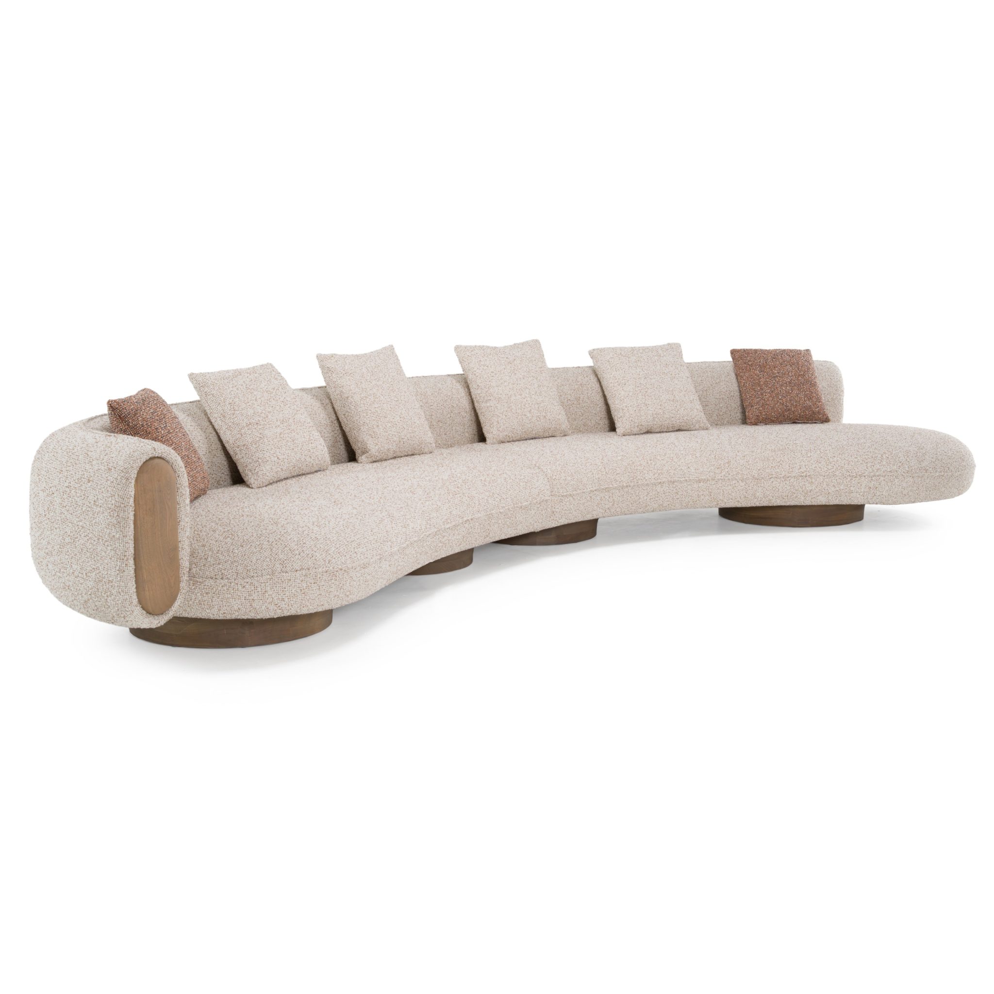 Raywood Modern Brown Boucle Sectional Sofa - Image 4