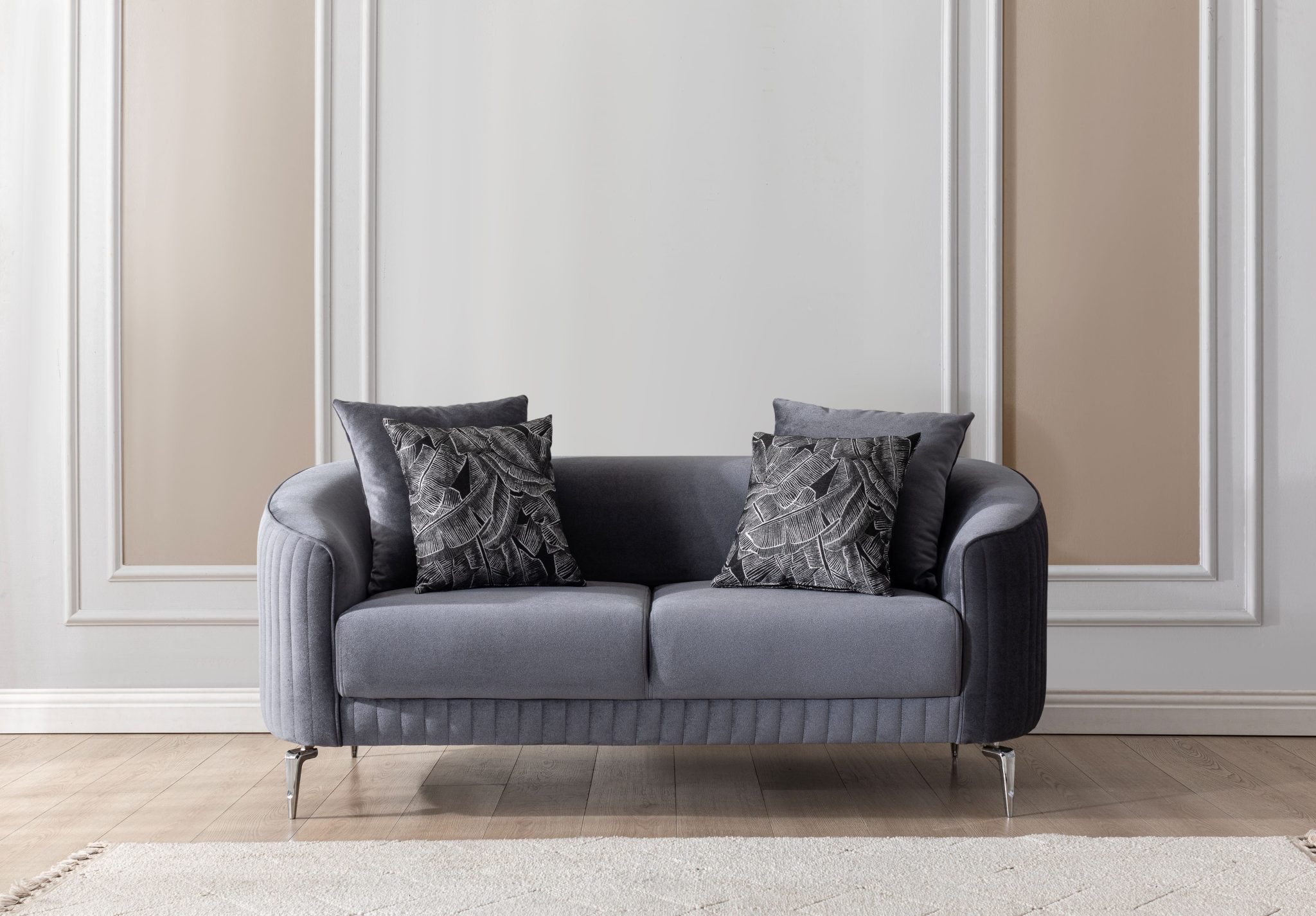 Angela Gray Velvet Sofa 91" & Loveseat 71" - Image 4