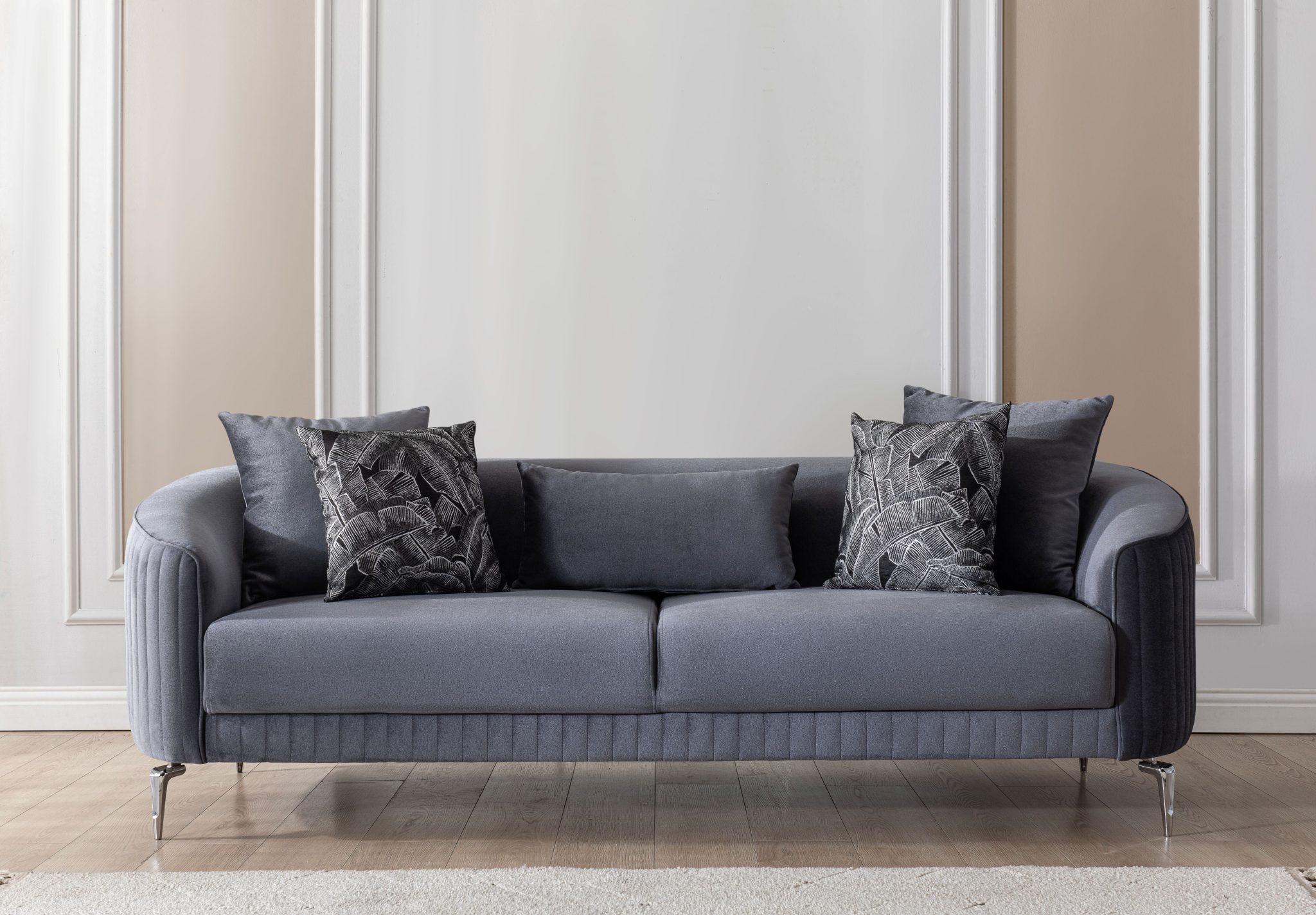 Angela Gray Velvet Sofa 91" & Loveseat 71" - Image 3
