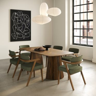 Sacks Herringbone Walnut 7-Piece Dining Set