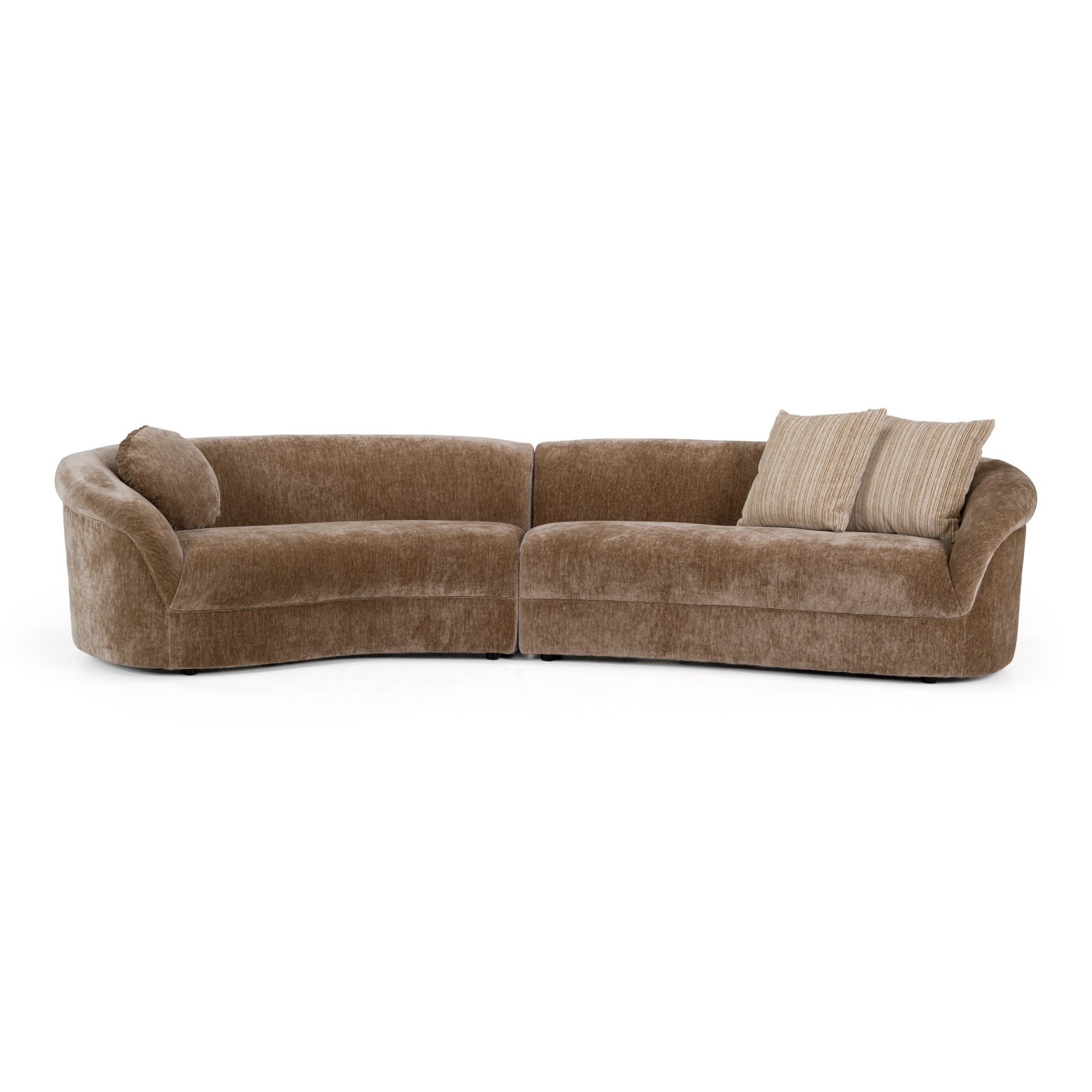 Sheth Modern Brown Curved 2-Piece Sectional Sofa - Image 4