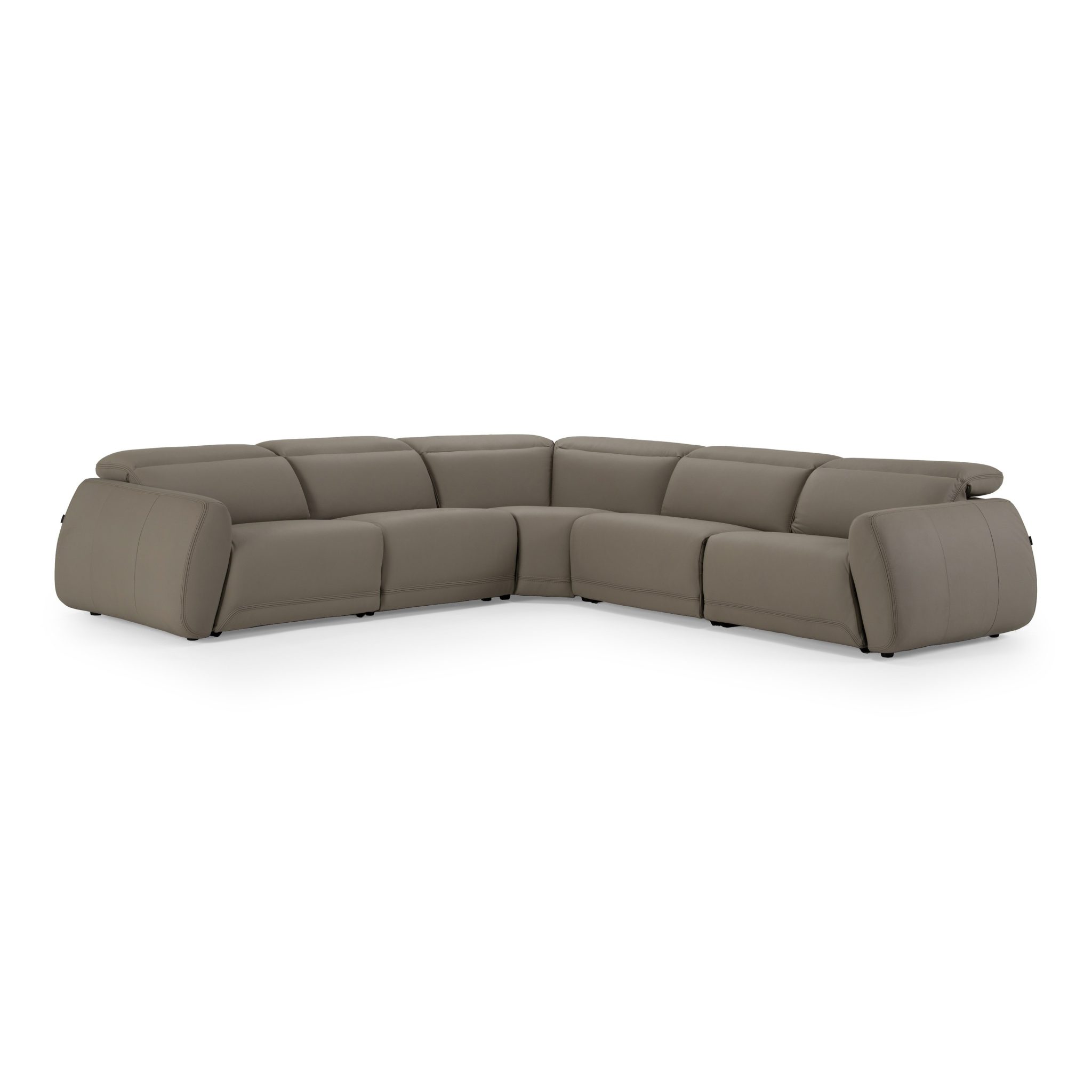 Skye Modern Grey Leather Power Reclining Sectional Sofa - Image 3