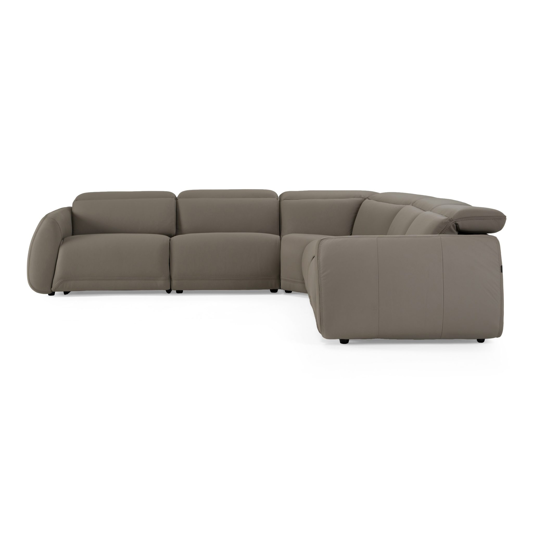 Skye Modern Grey Leather Power Reclining Sectional Sofa - Image 4