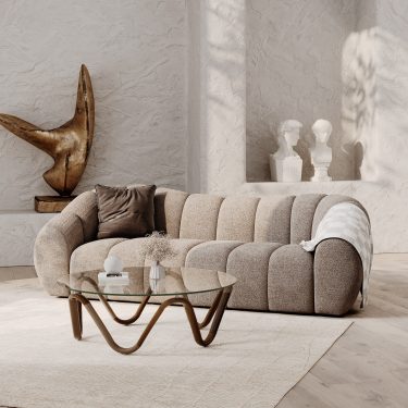 Suki Modern Fabric Sofa