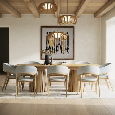 Truman Extendable Natural Oak Dining Set