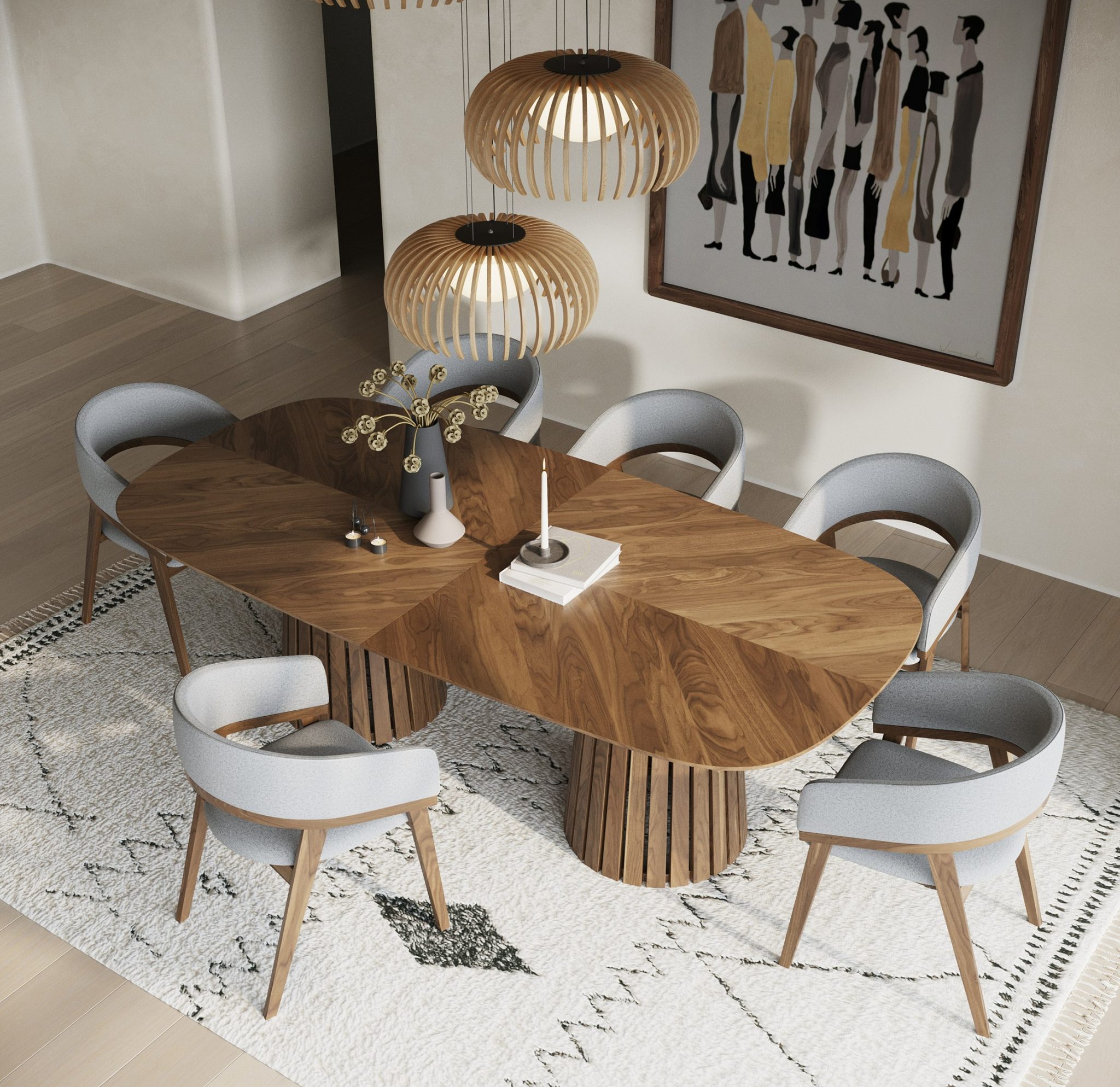 Truman Extendable Walnut Dining Set - Image 2