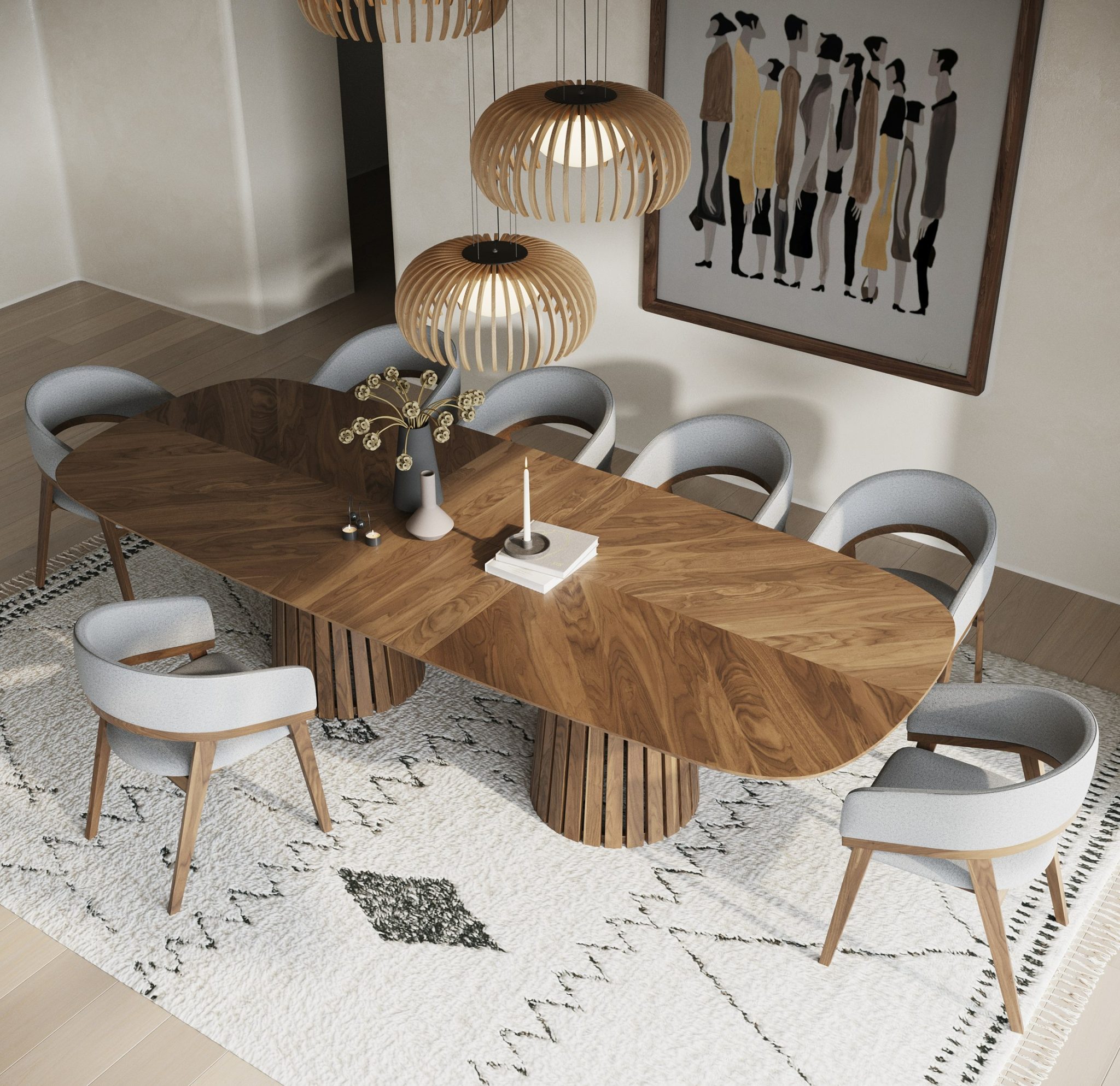 Truman Extendable Walnut Dining Set - Image 3