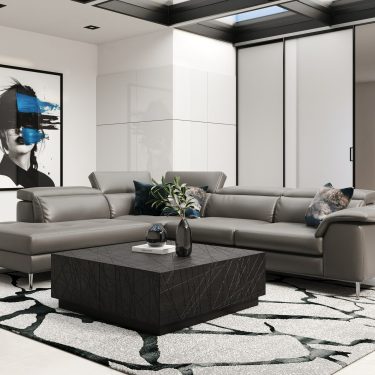 Viola Italian Leather Sectional Sofa